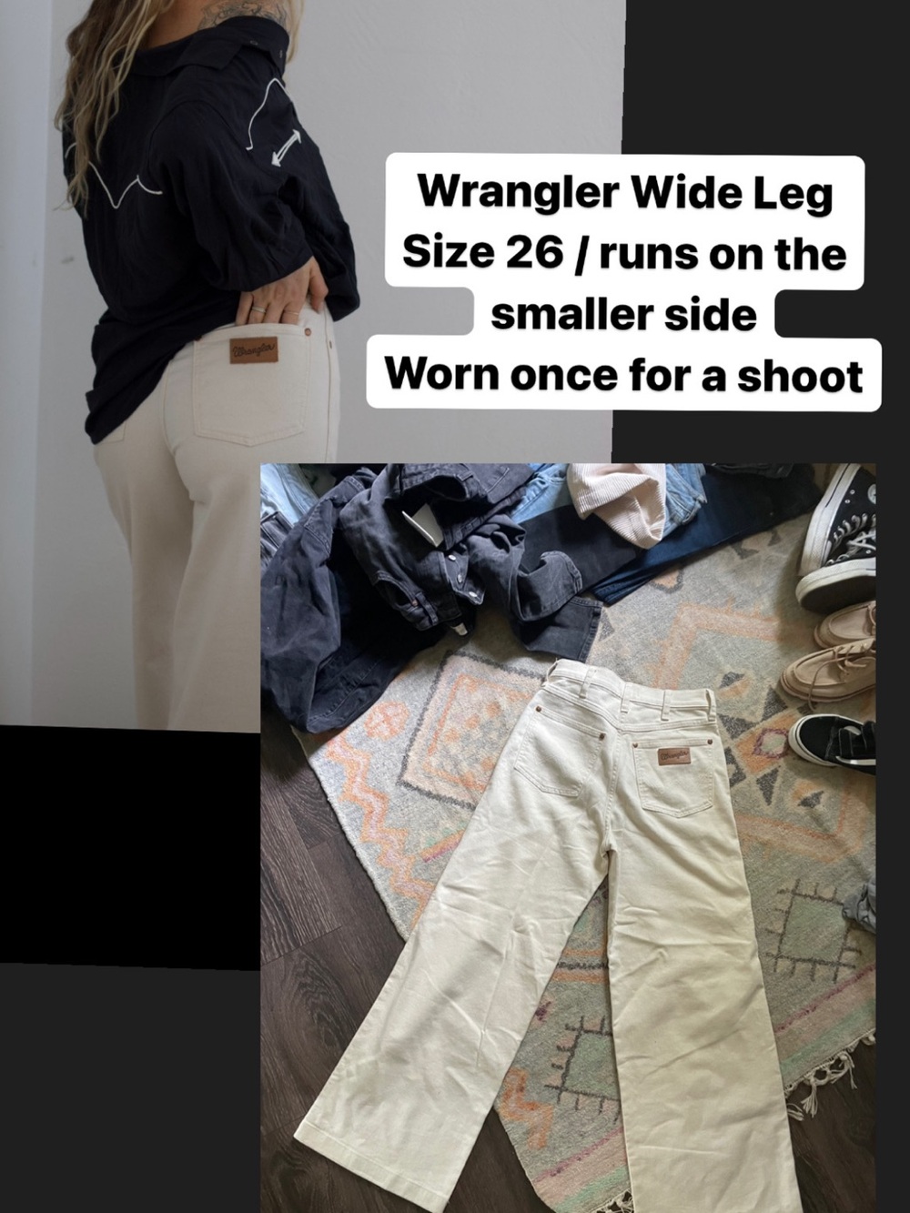 Wrangler Wide Leg Pants in Cream